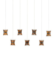 Currey and Company - 9000-1073 - Seven Light Pendant - Alsop - Brown/Black/Natural/Silver