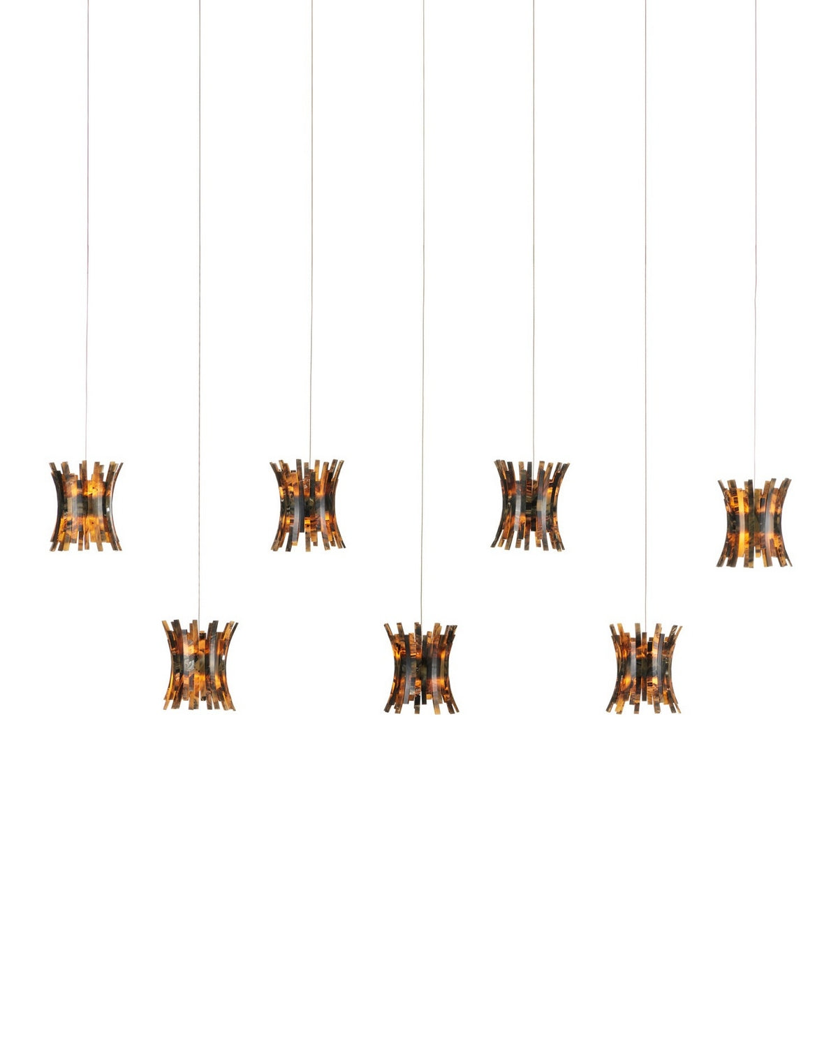 Currey and Company - 9000-1073 - Seven Light Pendant - Alsop - Brown/Black/Natural/Silver
