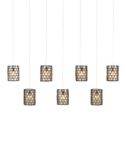 Currey and Company - 9000-1074 - Seven Light Pendant - Regatta - Natural/Cupertino/Silver