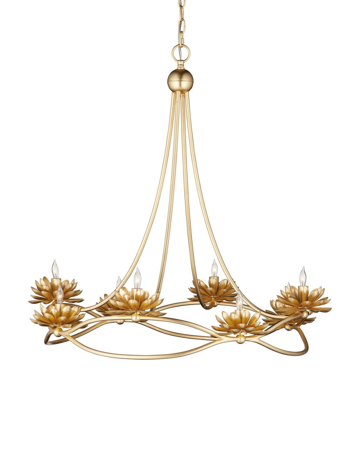 Currey and Company - 9000-1278 - Eight Light Chandelier - Cyrene - Gold Leaf
