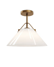 Currey and Company - 9000-1279 - One Light Pendant - Bronwen - Opaque White/Antique Brass