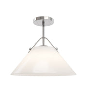 Currey and Company - 9000-1280 - One Light Pendant - Bronwen - Opaque White/Polished Nickel