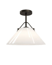 Currey and Company - 9000-1281 - One Light Pendant - Bronwen - Opaque White/Oil Rubbed Bronze