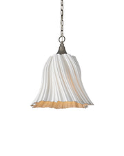 Currey and Company - 9000-1282 - One Light Pendant - Twirl - White/Antique Brushed Nickel