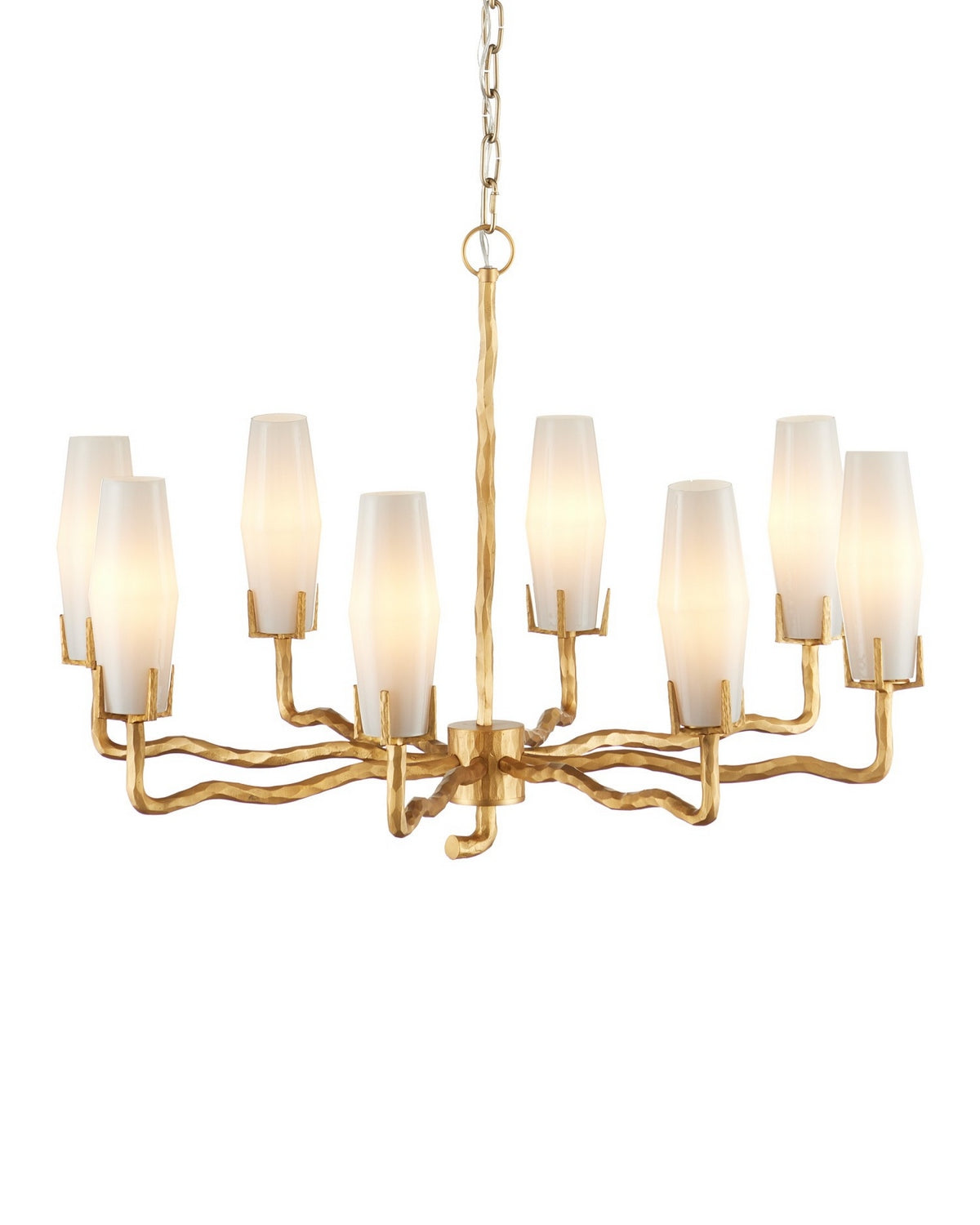 Currey and Company - 9000-1285 - Eight Light Chandelier - Mathilda - White/Matte Gold