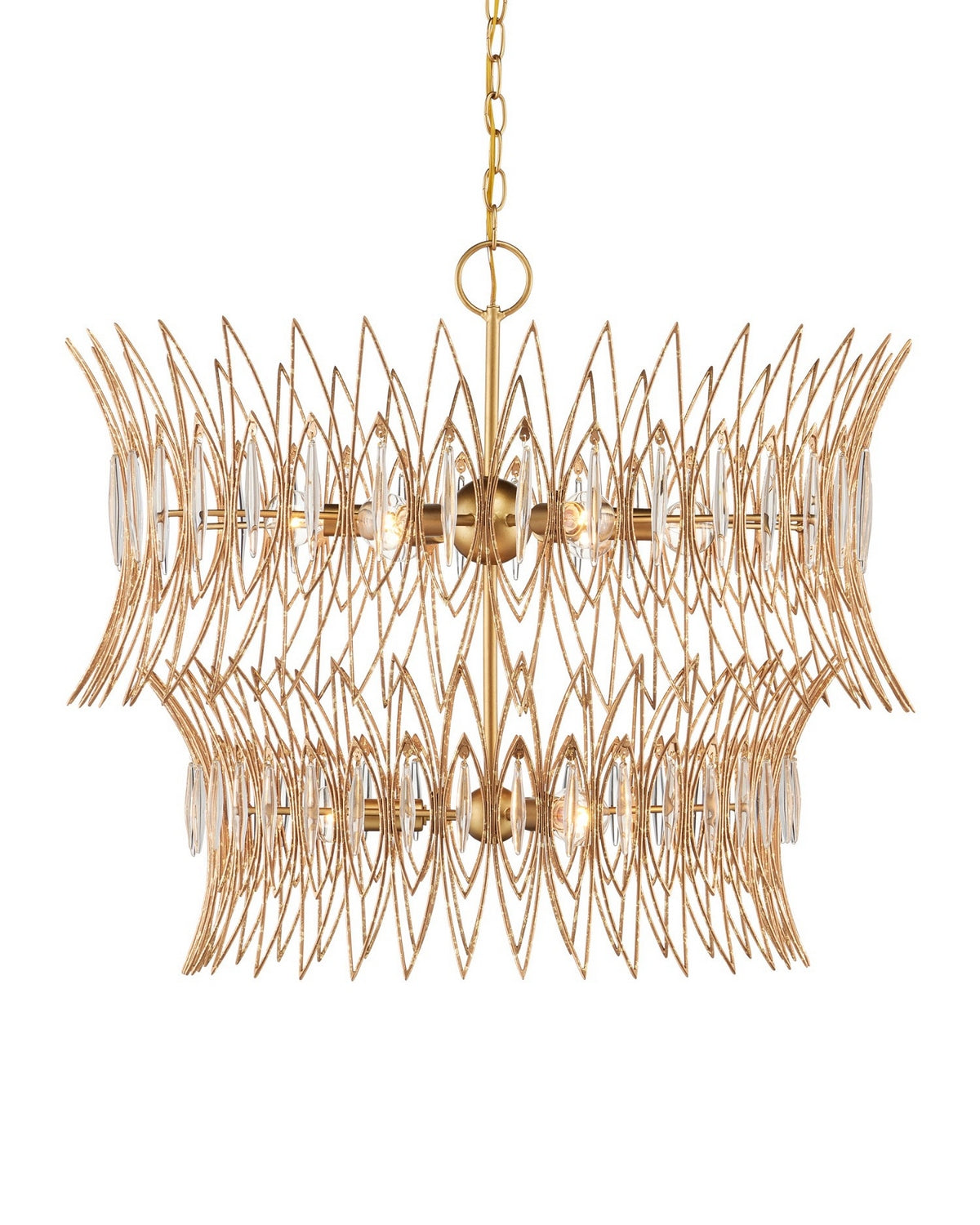 Currey and Company - 9000-1287 - Nine Light Chandelier - Marquise - Clear/Luxor Gold