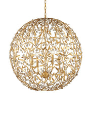 Currey and Company - 9000-1289 - Four Light Chandelier - Secret Garden - Clear/Contemporary Gold Leaf/Contemporary Gold