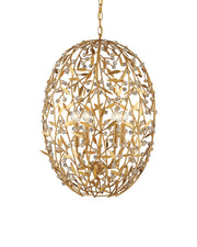 Currey and Company - 9000-1290 - Four Light Chandelier - Secret Garden - Clear/Contemporary Gold Leaf/Contemporary Gold