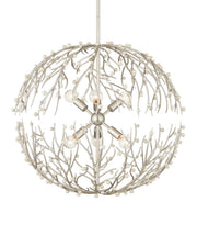 Currey and Company - 9000-1291 - Six Light Chandelier - Shinju - Natural/Contemporary Silver Leaf