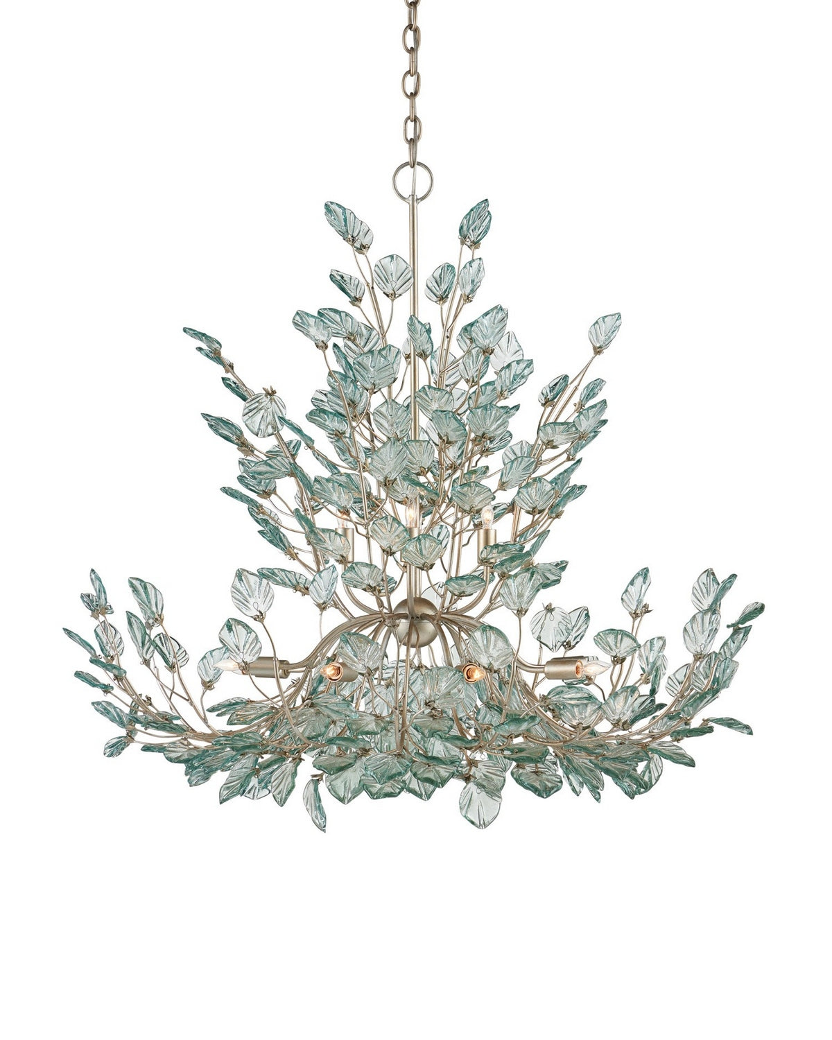 Currey and Company - 9000-1294 - 12 Light Chandelier - Baobab - Clear/Contemporary Silver Leaf/Contemporary Silver