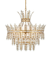 Currey and Company - 9000-1295 - Four Light Chandelier - Bradshaw - Frosted/Clear/Brass