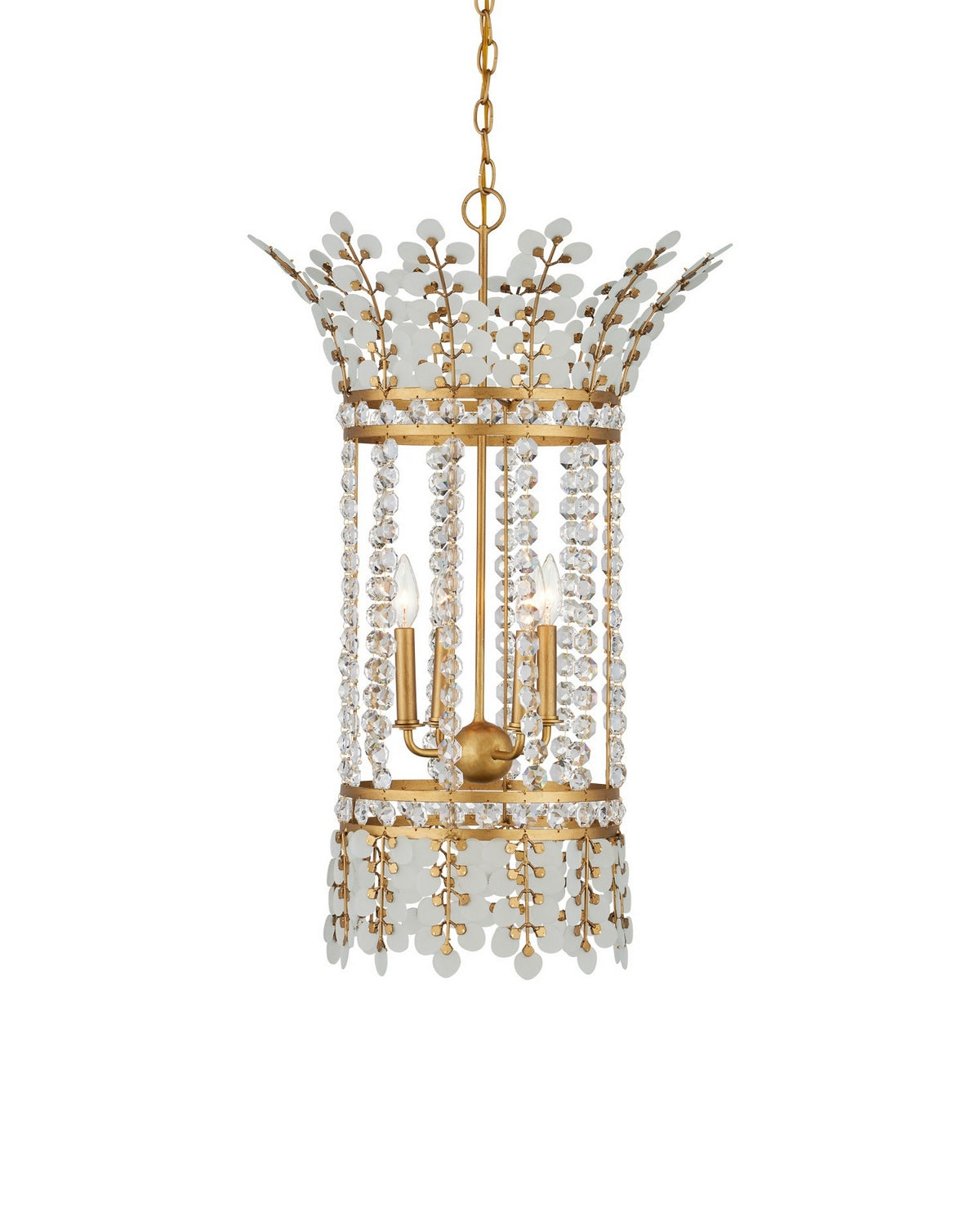 Currey and Company - 9000-1296 - Four Light Lantern - Bradshaw - Frosted/Clear/Brass