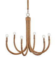 Currey and Company - 9000-1297 - Six Light Chandelier - Samsara - Natural/Saddle Tan