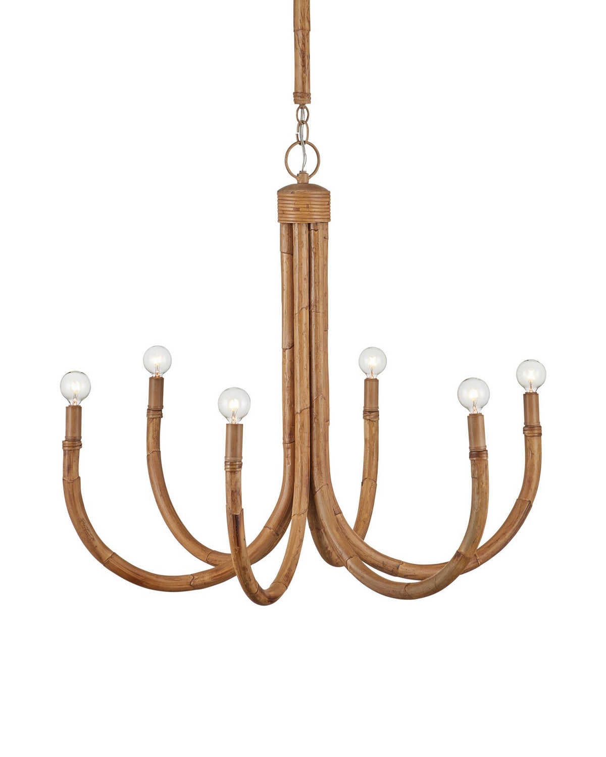 Currey and Company - 9000-1297 - Six Light Chandelier - Samsara - Natural/Saddle Tan
