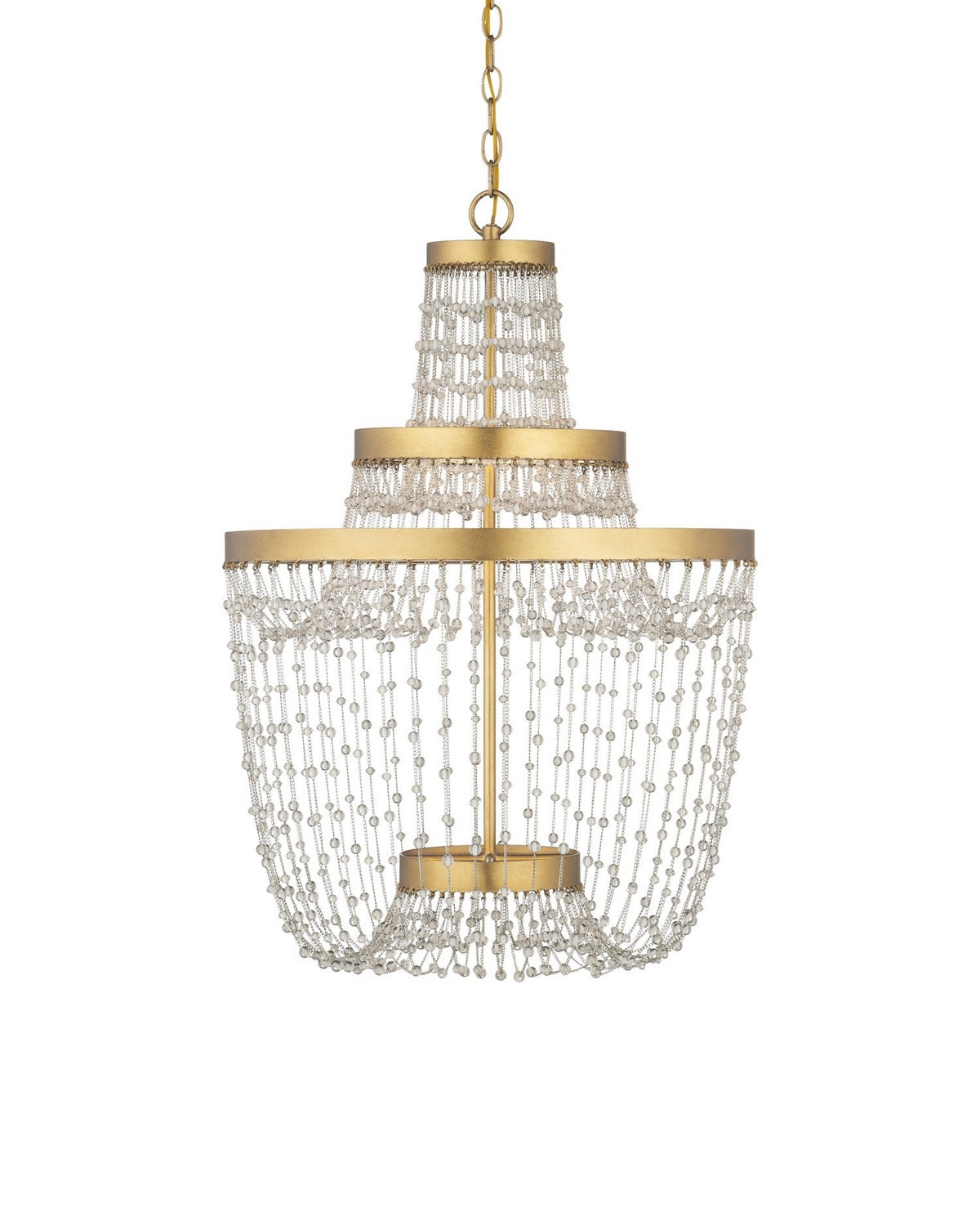 Currey and Company - 9000-1305 - LED Chandelier - Mademoiselle - Clear/Contemporary Gold Leaf/Contemporary Gold