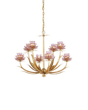 Currey and Company - 9000-1306 - Eight Light Chandelier - Marilee - Pink/Dutch Gold Leaf