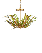 Currey and Company - 9000-1309 - Six Light Pendant - Babylon - Green/Contemporary Gold Leaf/Contemporary Gold