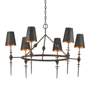 Currey and Company - 9000-1311 - Six Light Chandelier - Anselm - Verde Bronze/Contemporary Gold