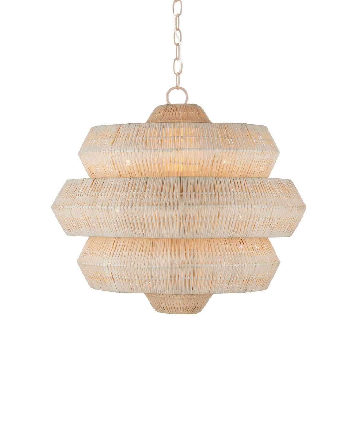 Currey and Company - 9000-1316 - Three Light Chandelier - Antibes - Bleached Natural/Snow White