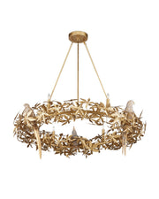 Currey and Company - 9000-1320 - Six Light Chandelier - Aviary - Swedish Gold