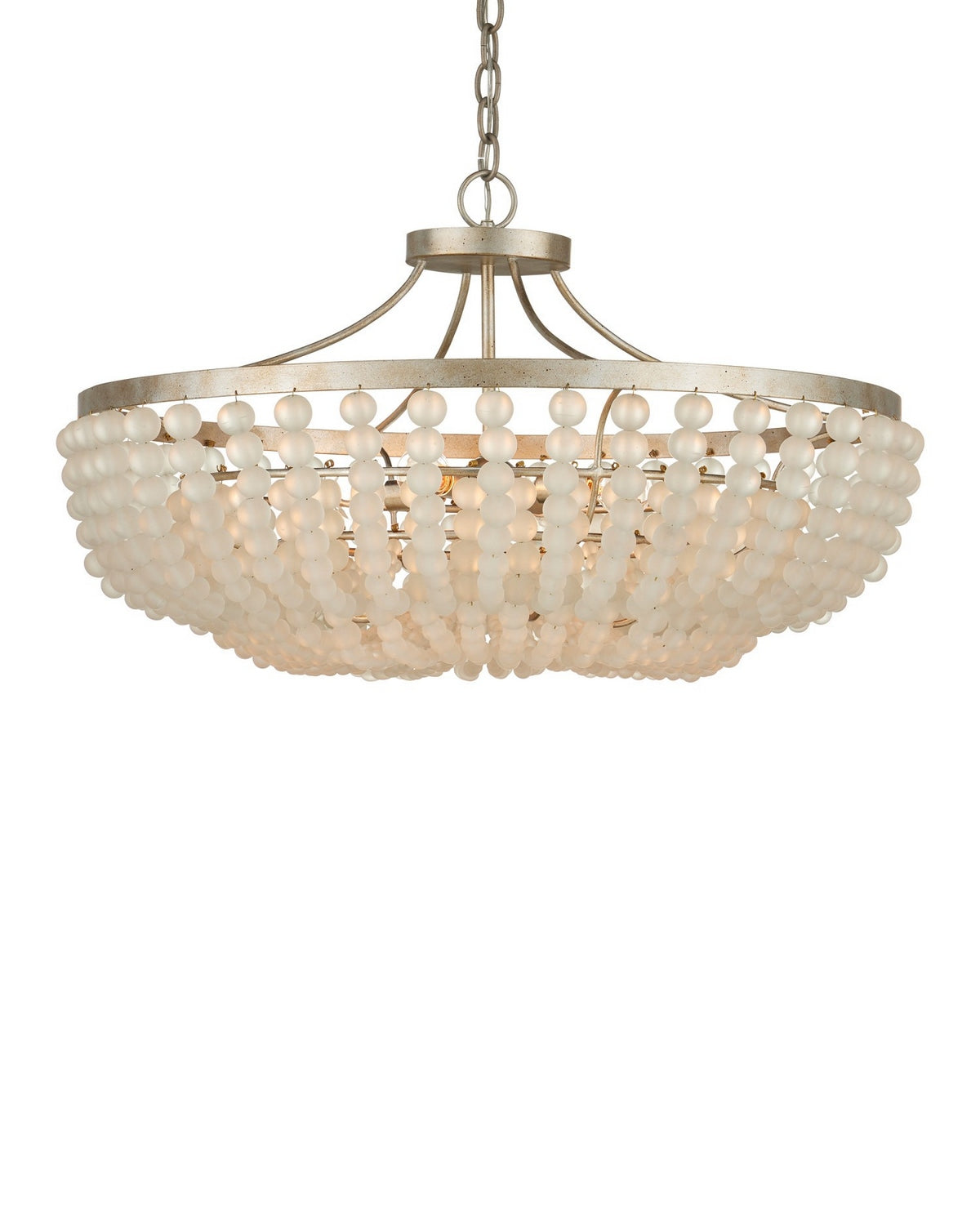 Currey and Company - 9000-1323 - Four Light Semi-Flush Mount - Chanteuse - Frosted/Silver Granello