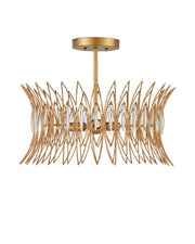 Currey and Company - 9000-1325 - Three Light Flush Mount - Marquise - Clear/Luxor Gold