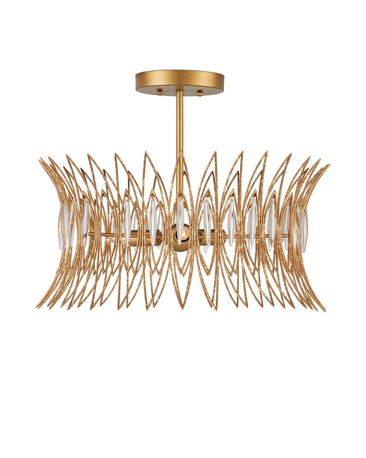 Currey and Company - 9000-1325 - Three Light Flush Mount - Marquise - Clear/Luxor Gold