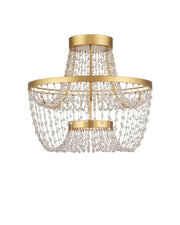 Currey and Company - 9000-1327 - LED Semi-Flush Mount - Mademoiselle - Clear/Contemporary Gold Leaf/Contemporary Gold