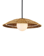 Currey and Company - 9500-0017 - One Light Pendant - Barbary - Natural/Black/Frosted White