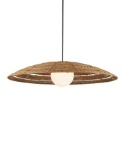 Currey and Company - 9500-0018 - One Light Pendant - Barbary - Natural/Black/Frosted White