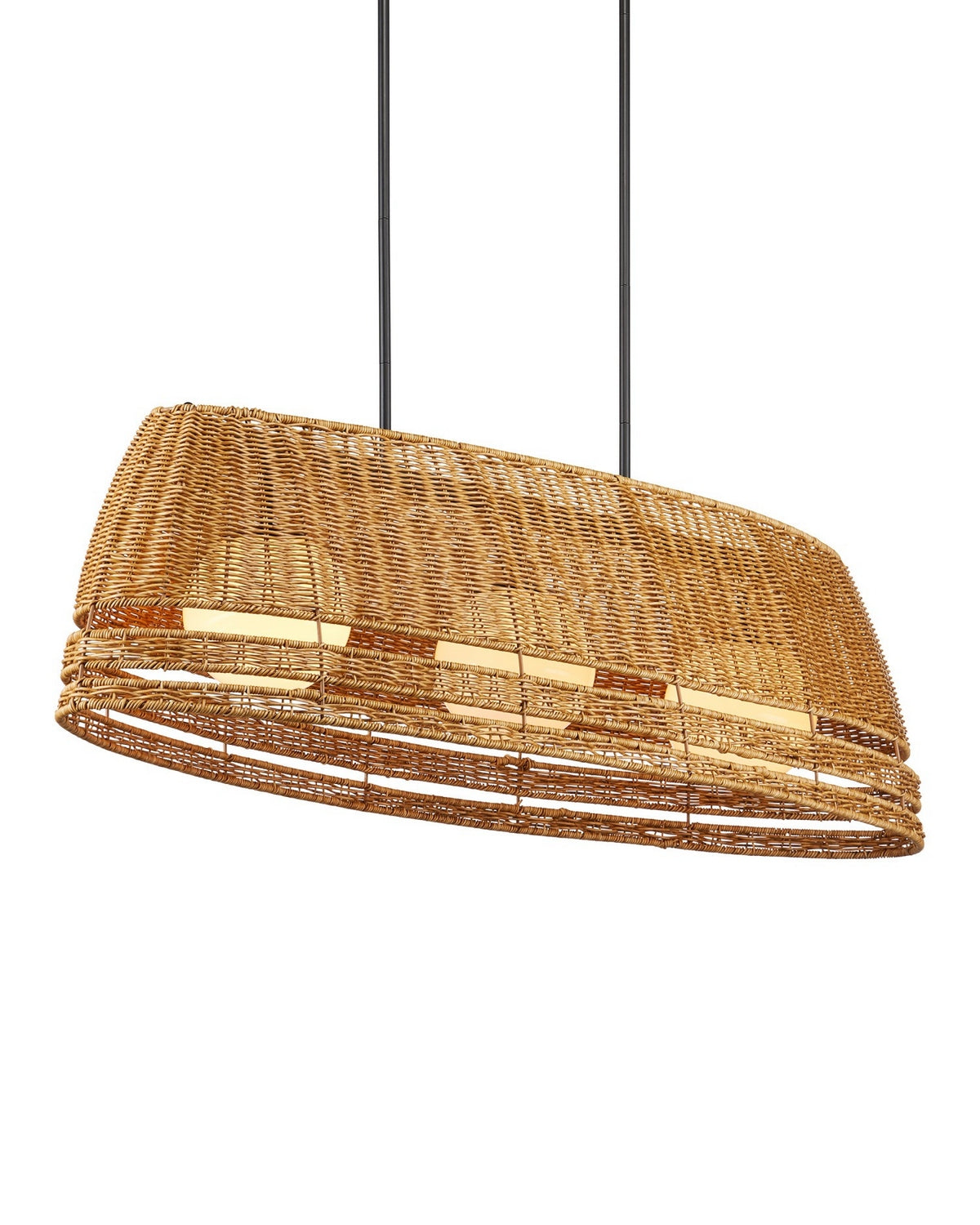 Currey and Company - 9500-0021 - Three Light Chandelier - Barbary - Natural/Black/Frosted White