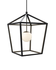 Currey and Company - 9500-0024 - One Light Lantern - Denison - Black/Frosted White