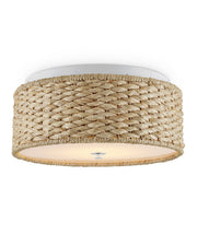 Currey and Company - 9999-0056 - LED Flush Mount - Colchester Raffia - Natural/White