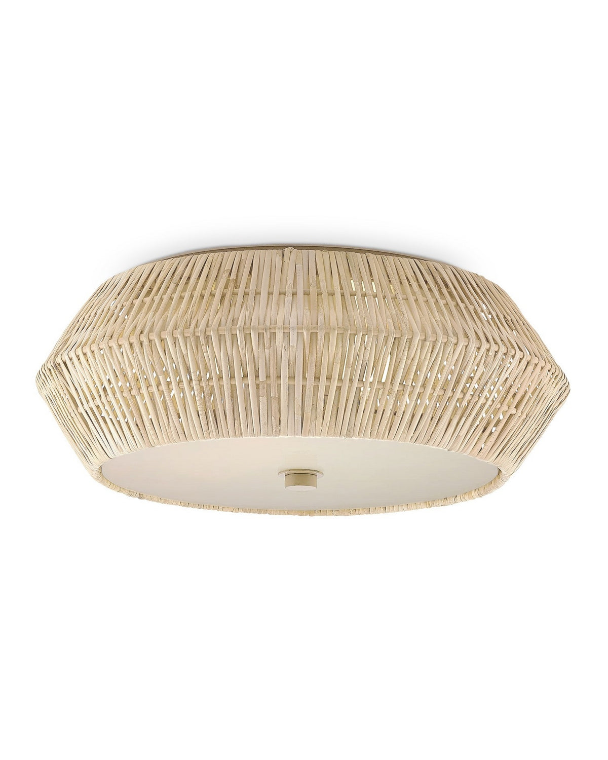 Currey and Company - 9999-0078 - Two Light Flush Mount - Antibes - Bleached Natural/Snow White/White