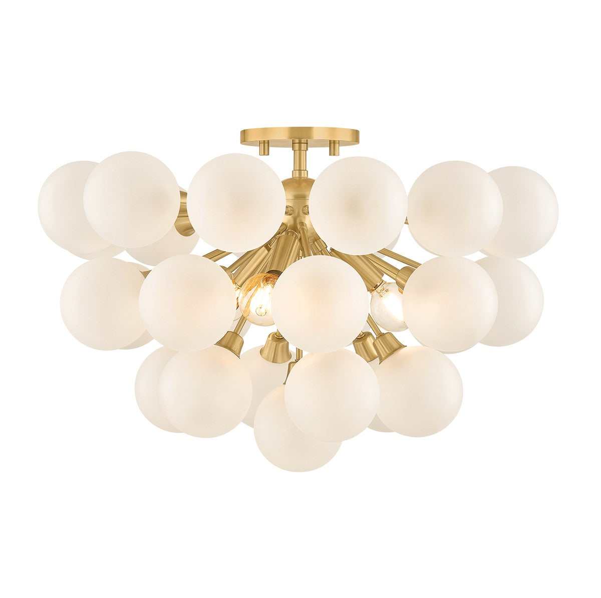 Mitzi - H1087603-AGB - Three Light Semi Flush Mount - Antoneta - Aged Brass