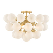 Mitzi - H1087603-AGB - Three Light Semi Flush Mount - Antoneta - Aged Brass