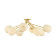 Mitzi - H1092608-AGB - Eight Light Semi Flush Mount - Lisette - Aged Brass