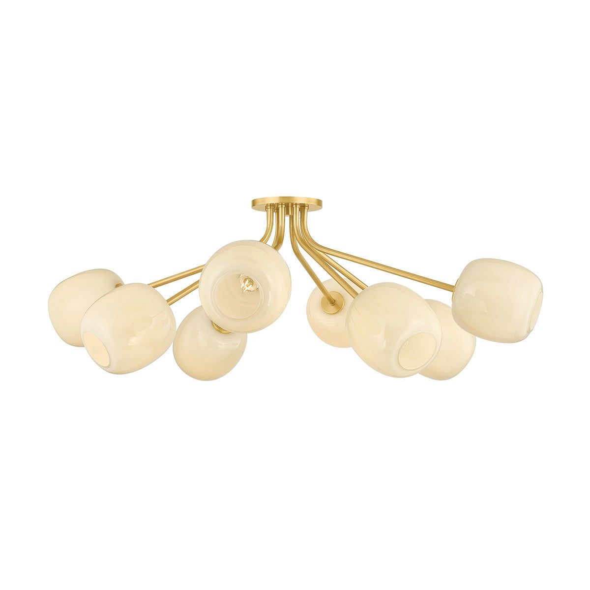 Mitzi - H1092608-AGB - Eight Light Semi Flush Mount - Lisette - Aged Brass
