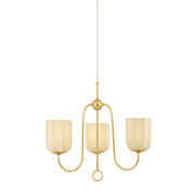 Mitzi - H1094803-AGB - Three Light Chandelier - Samantha - Aged Brass