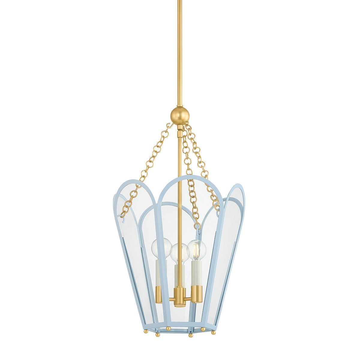 Mitzi - H1132703-AGB/SAO - Three Light Lantern - Clarisse - Aged Brass