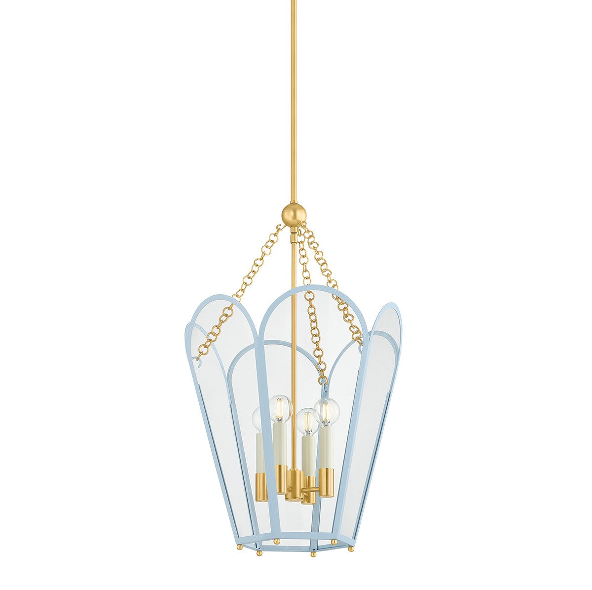 Mitzi - H1132704-AGB/SAO - Four Light Lantern - Clarisse - Aged Brass
