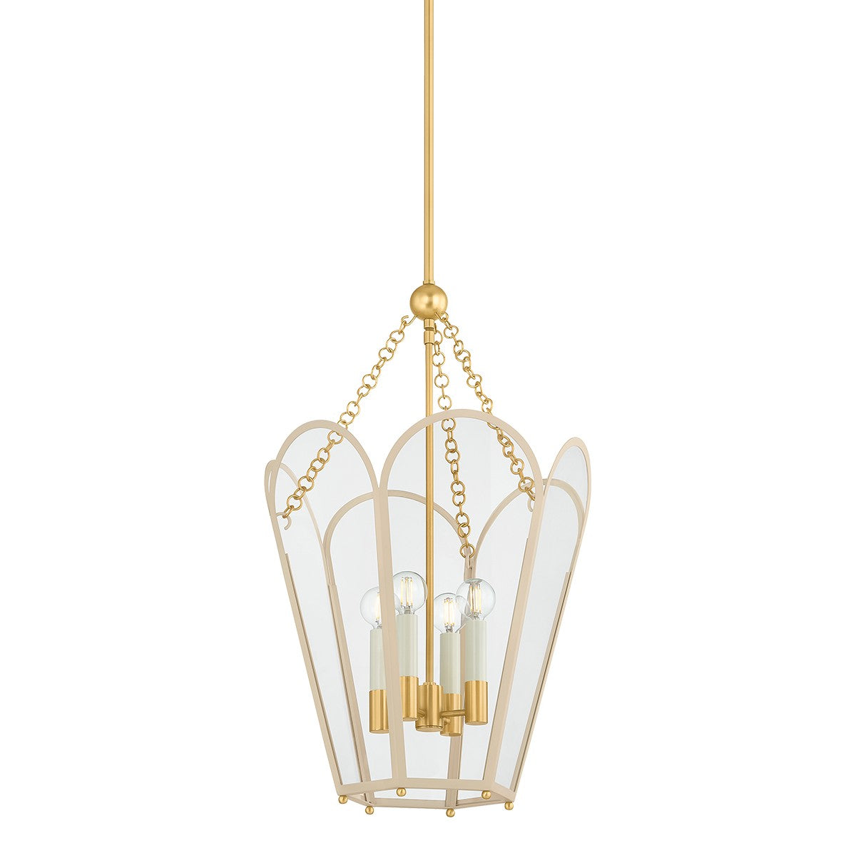 Mitzi - H1132704-AGB/SBQ - Four Light Lantern - Clarisse - Aged Brass