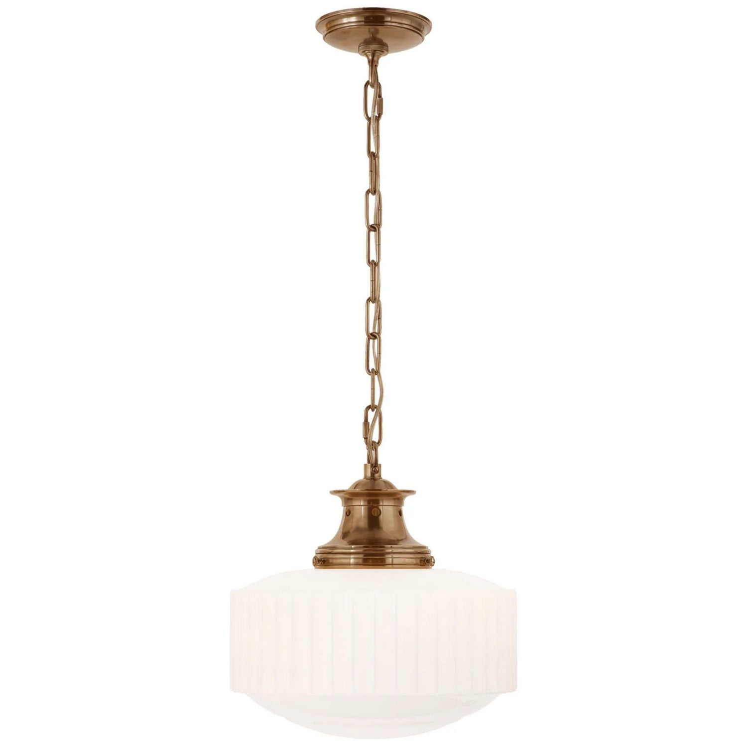 Visual Comfort Signature - TOB 5158HAB-WG - One Light Pendant - Milton Road - Hand-Rubbed Antique Brass