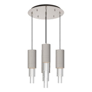 Alora - MP502204BNCR-05 - LED Pendant - Bordeaux - Brushed Nickel/Clear Ribbed Glass