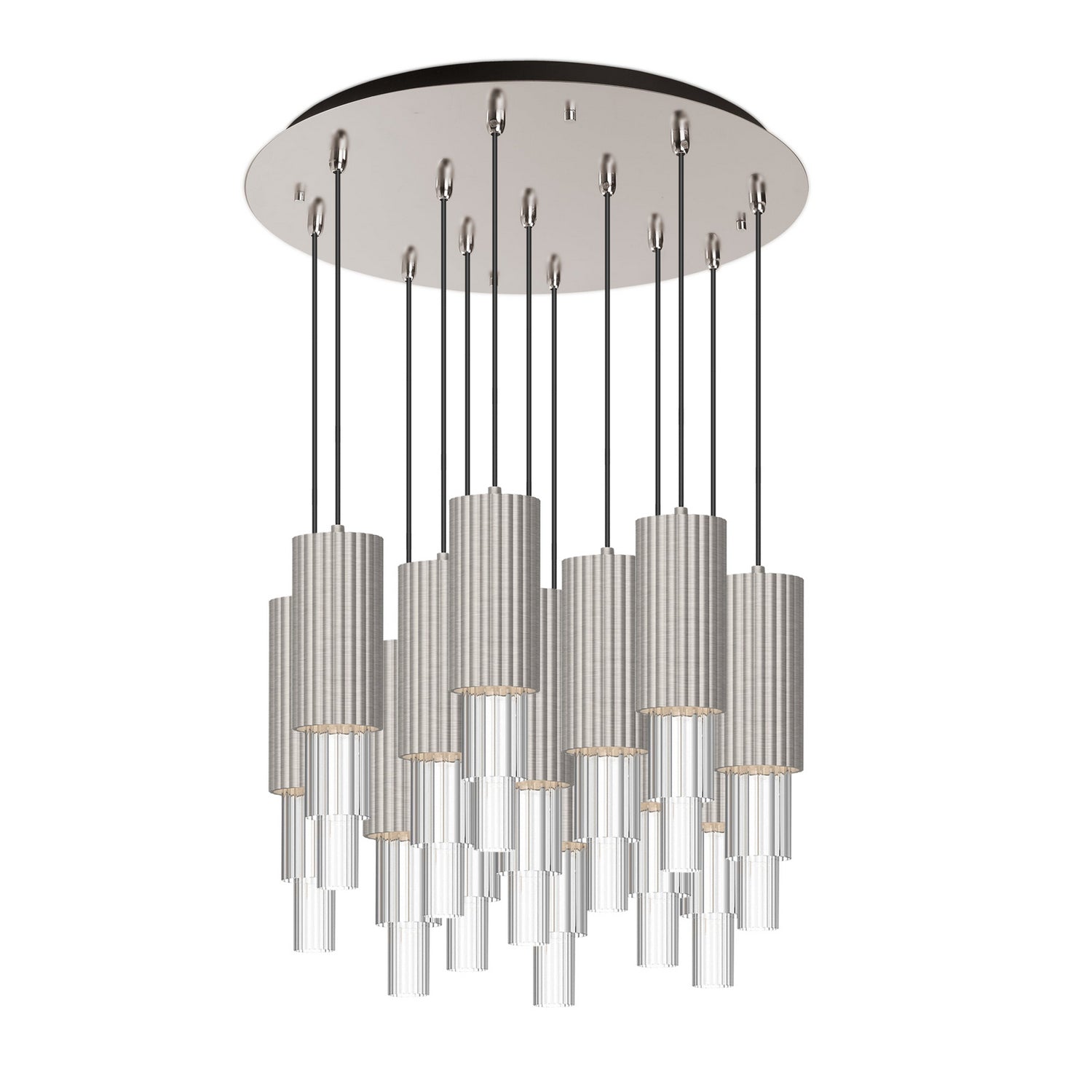 Alora - MP502204BNCR-13 - LED Pendant - Bordeaux - Brushed Nickel/Clear Ribbed Glass