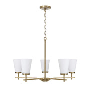 Capital Lighting - 461051AD-660 - Five Light Chandelier - Drake - Aged Brass