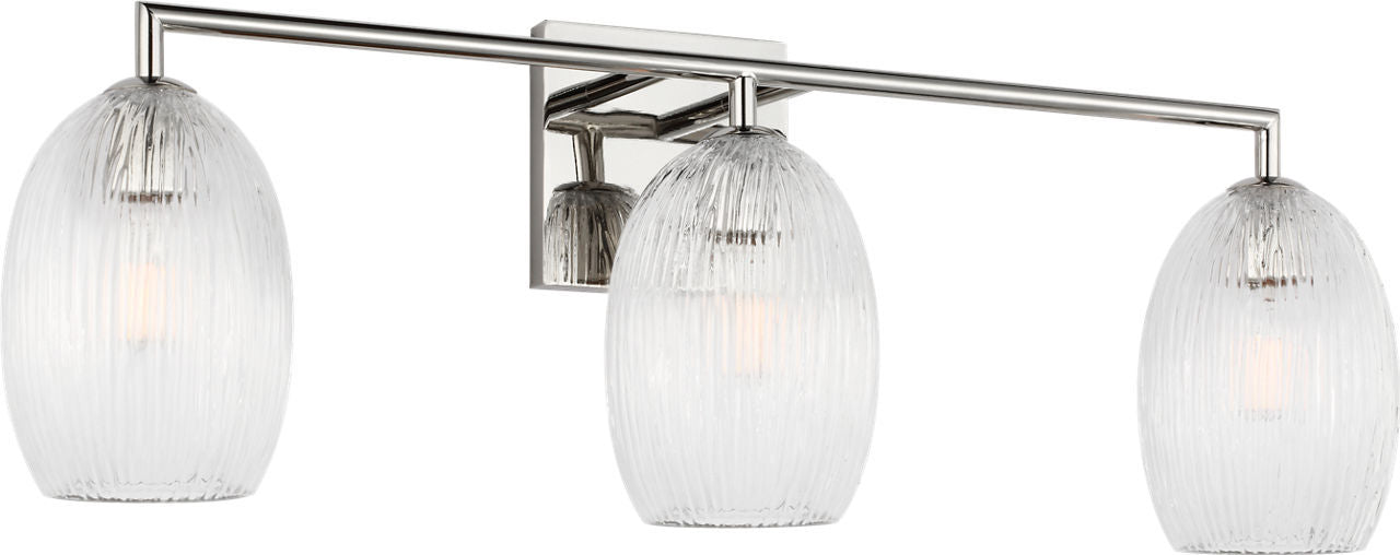 Visual Comfort Studio - HV1003PN - Three Light Bath - Serafina - Polished Nickel/Polished Nickel