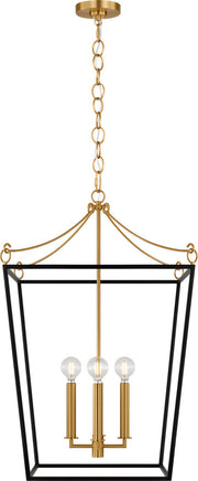 Visual Comfort Studio - KSC1174MBK - Four Light Lantern - Carlyle - Midnight Black/Burnished Brass