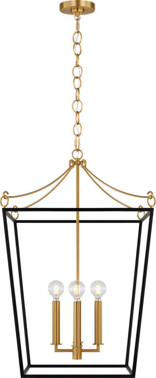 Visual Comfort Studio - KSC1174MBK - Four Light Lantern - Carlyle - Midnight Black/Burnished Brass
