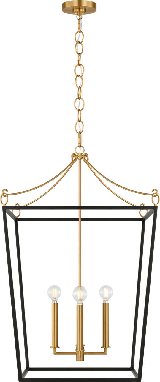 Visual Comfort Studio - KSC1194MBK - Four Light Lantern - Carlyle - Midnight Black/Burnished Brass